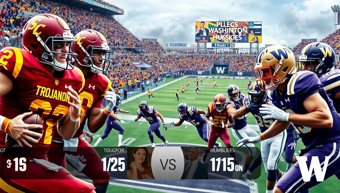 USC Trojans Football vs Washington Huskies Football Match Player Stats